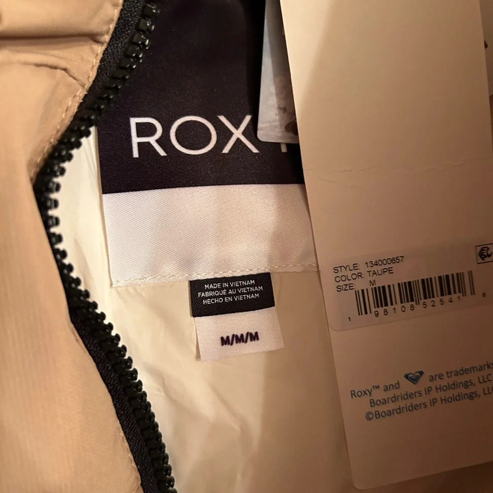 Roxy hooded beige short puffer - Picture 2 of 6